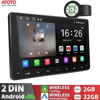 ATOTO 9 Inch Car Stereo AI-Radio Player Android GPS Carplay 2Din Wireless Remote
