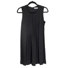 Calvin Klein S Swing Dress Women Black Sleeveless Stretch Lined Zip Back Pleated