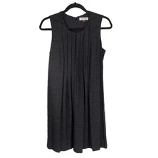 Calvin Klein S Swing Dress Women Black Sleeveless Stretch Lined Zip Back Pleated