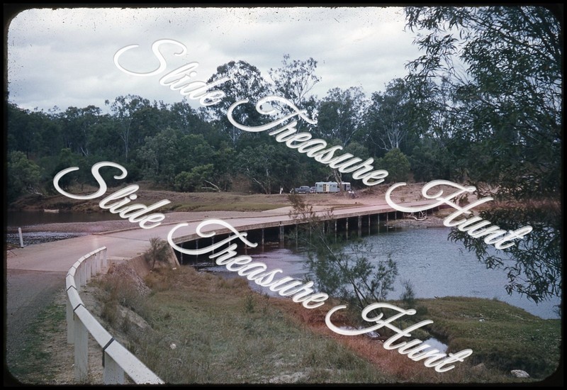 Australia Northern Queensland Bridge 35mm Slide 1950s Red Border Kodachrome