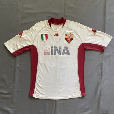 Vtg 2001-02 Kappa Francesco Totti AS Roma Soccer Jersey Mens Small