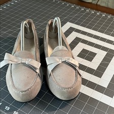 Vionic Alice Light Gray Suede Slippers Loafers with Bow