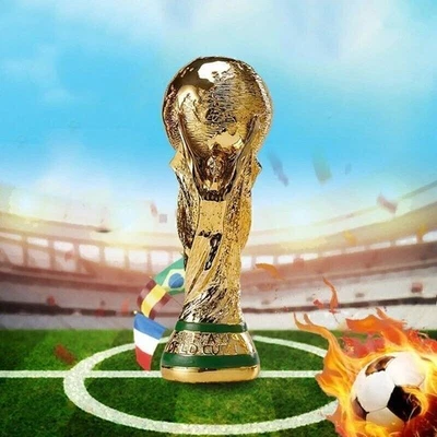 MARKELOS 36CM WORLD CUP FOOTBALL SOCCER QATAR 2022 GOLD TROPHY SPORT MEMORABILIA REPLICA