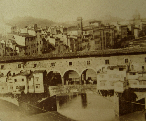 Antique Florence Italy Albumen Photo Ponte Vecchio Cabinet Card Pineider 1880s - Picture 3 of 6