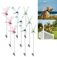 12Pcs Fake Dragonfly Clips Clip on Dragonfly Outdoors 3D Dragonfly Garden Decor