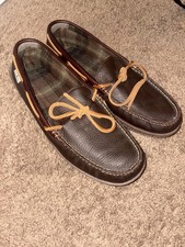 L.L. Bean Men  s 11 Leather Moccasin Slippers Brown Driving Loafers Slip On Shoes