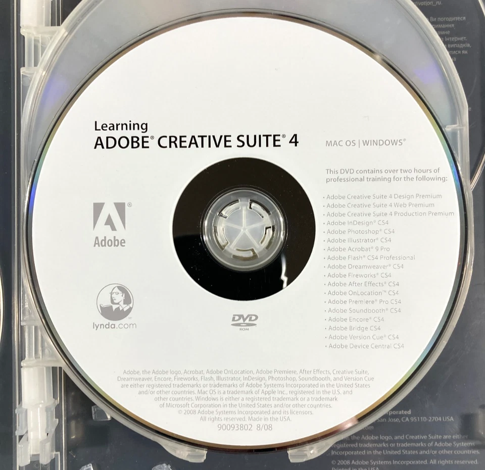 Adobe Creative Suite 4 CS4 Design Premium Windows/Mac DVD Set 2008 con serie # Foto 4 de 4