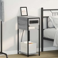 Nachttisch Graues Sonoma 41 X 28 X 76 Cm Holzwerkstoff