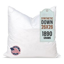 Pack of 2 Euro sham Pillow Inserts 26 x 26 White , Down Feather Pillow Stuffer