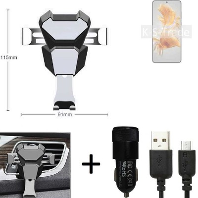 Halterung Lüftungshalter für Huawei Mate 50E + Ladegerät Smartphone Halter Au