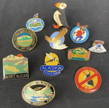 Lot Of 11 Vintage Souvenir Alaska Lapel Pins