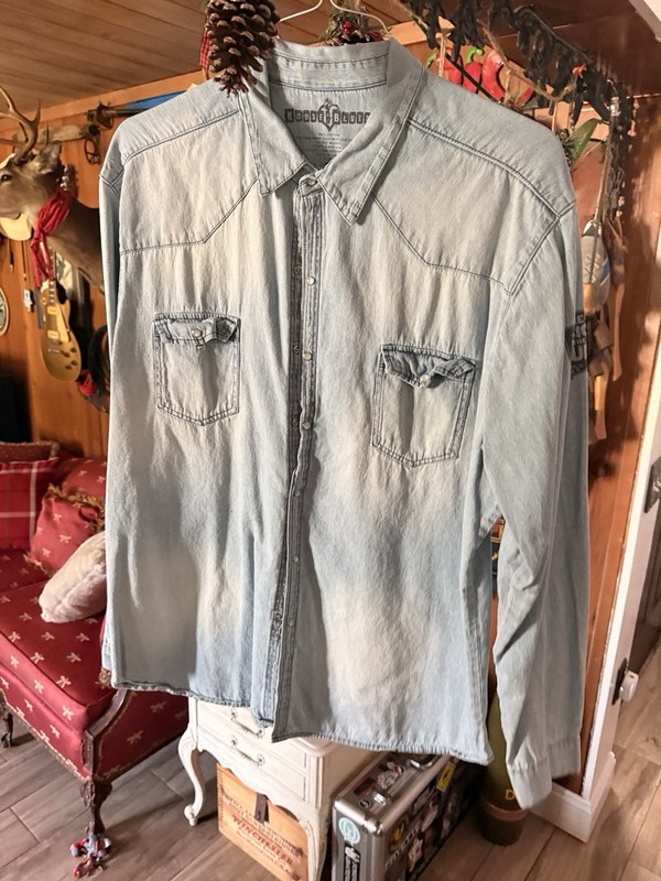 house of blues denim button shirt XXL