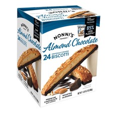 New Nonni's Almond Premium Dark Chocolate Biscotti - 25 ct 2 LB 1.25 oz Kosher