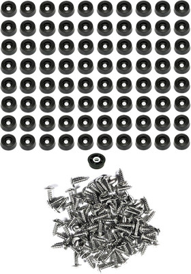 80 Small round Rubber Feet W/Screws - .250 H X .671 D - Made in USA - Cutting Bo