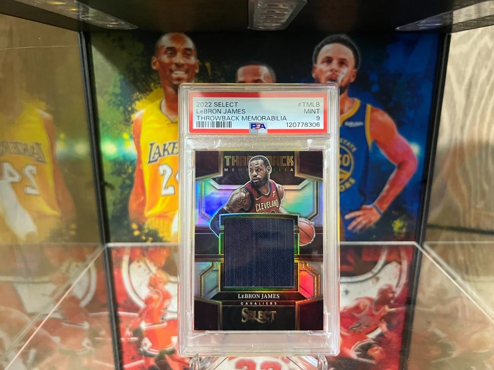 2022-23 Panini Select Lebron James Throwback Memorabilia Silver GU Patch PSA 9 - Image 4 of 4