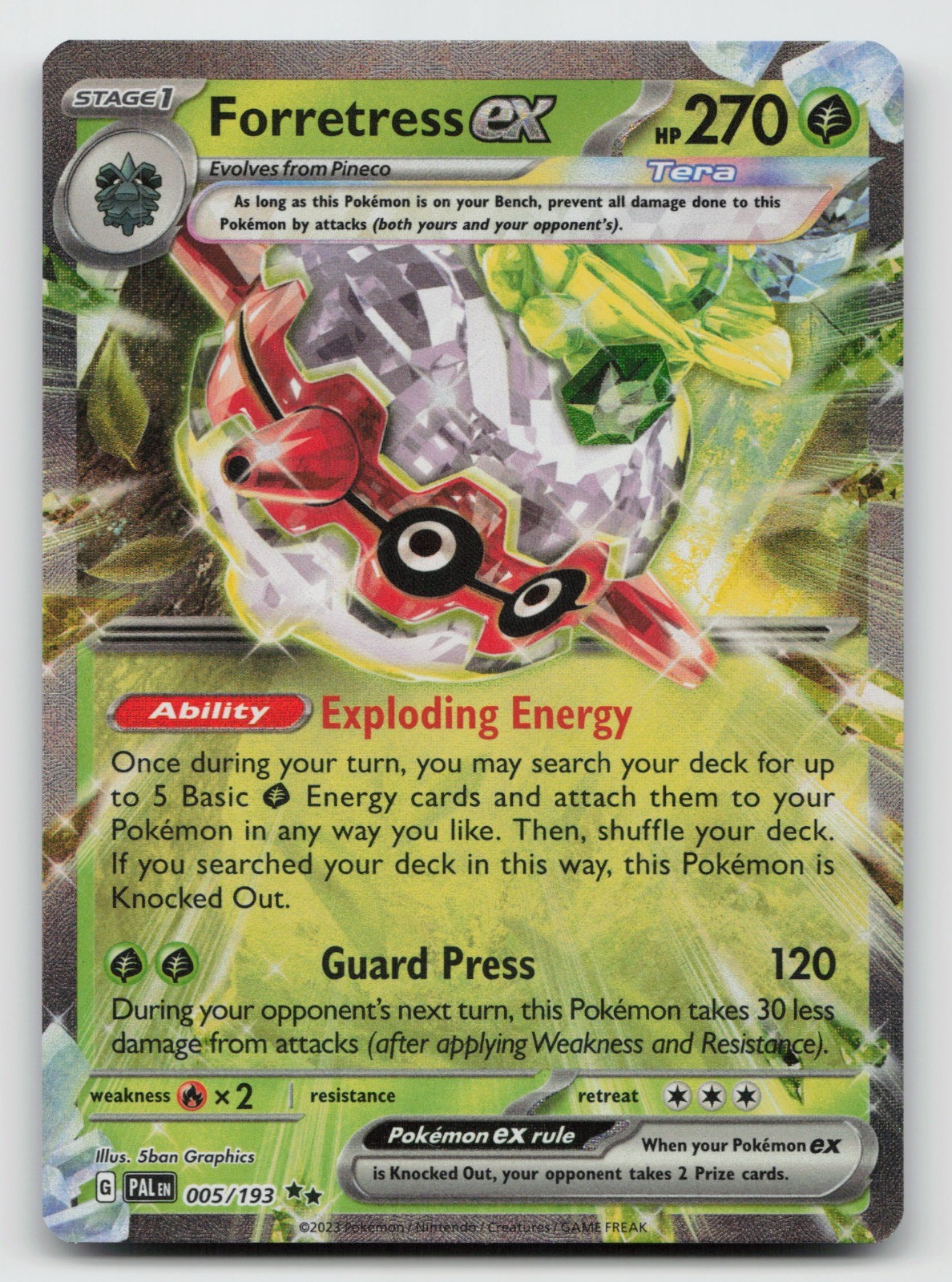 Forretress ex Holo Double Rare SV02: Paldea Evolved 005/193 NM