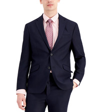 Kenneth Cole Reaction Men Techni Cole Slim Fit Suit Jacket Navy Size 40S