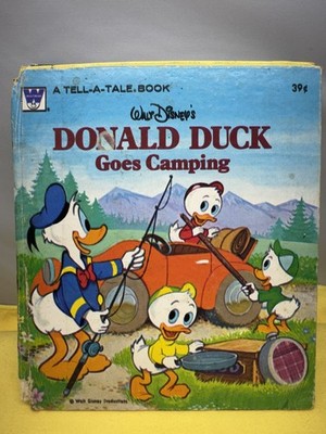 Rare Disney Tell-A-Tale Book from 1977- Donald Duck Goes Camping
