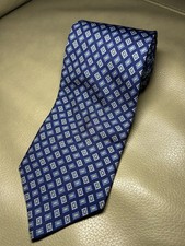 Brooks Brothers Makers 100 Silk Tie Navy Blue With Diamond Pattern BB6