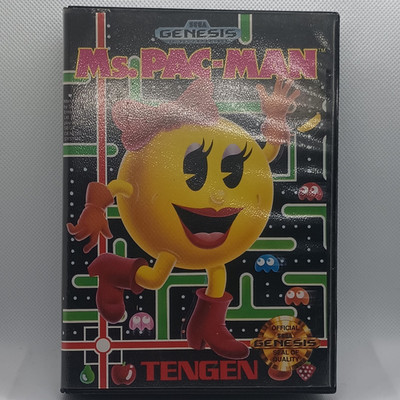 Tengen Ms. Pac-Man - Sega Genesis Game Cartridge w/ Case & Manual (1991)