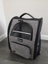 PetAmi Pet Ventilated & Expandable Backpack - Gray - Medium Size - Gently Used