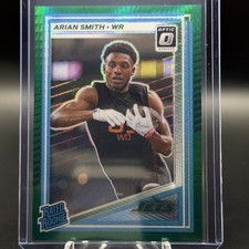 2025 Panini Donruss Optic - Rated Rookie Arian Smith #285 Green Hyper Prizm (RC)