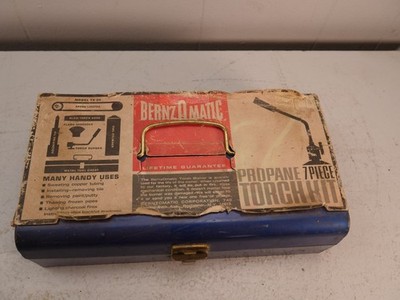 Vintage Bernzomatic Propane 7 Piece Torch Kit Model TX 25 Bernz-O-Matic Blue