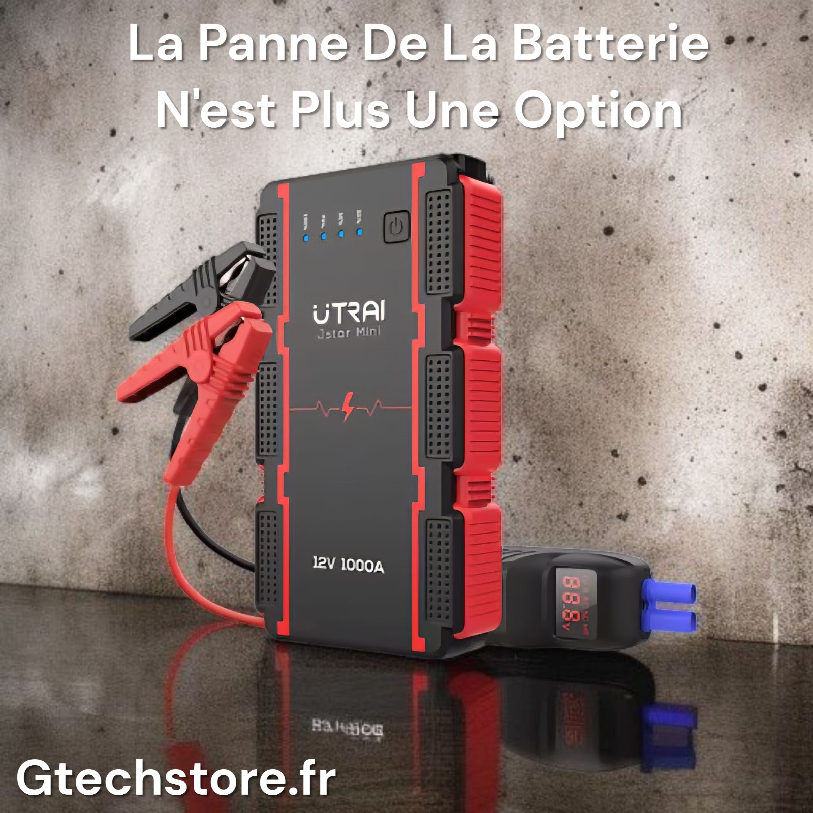 Booster batterie voiture 12V et chargeur démarreur autonome 1000A