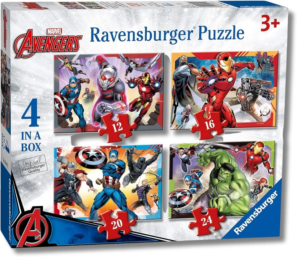 Ravensburger - Puzzles Marvel Avengers A 4 Pack | Puzzle Bambini 3 Anni In Su | - Immagine 2 di 4