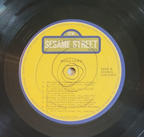 The Sesame Street Monsters! Musical Monster-Osity Vinyl LP Record 1975 CTW-22071 - Picture 6 of 14