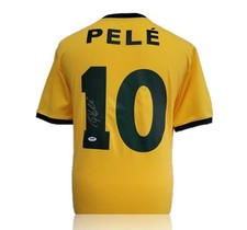 Pele Signed Autograph #10 Vintage Brazil Football Shirt with COA AFTAL PSA DNA