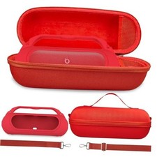 Silicone Cover and Hard Carrying Case for Beats Pill 2024 Bluetooth Red Case
