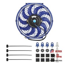 12" Electric Radiator Cooling Fan Assembly Kit, Push 12" No Thermostat Blue