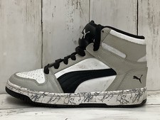 Puma Kids Rebound Layup SL High-Top Basketball Sneakers - Gray/Black - Size 4C