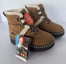 OZARK TRAIL GIRLS SIZE 13 Leather SNOW BOOTS 3M THINSULATE WATERPROOF