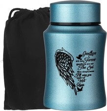 4.5 Inches Small Urn for Human Ashes, Heart Angel Wings Cremation Urn Stainless