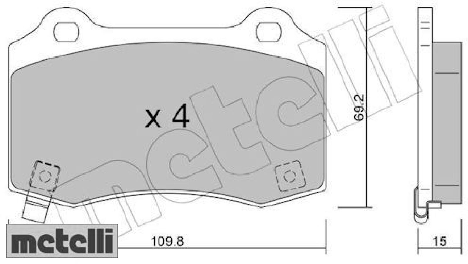 metelli 22-0251-6 Bremsbelagsatz für Scheibenbremse Bremsbelagsatz