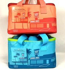 Trader Joe's Mini Insulated Tote Bag Peach or Teal or Both Set Lunch or Meal