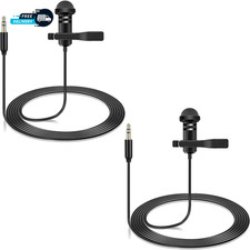 2 Pack Lavalier Microphone Compatible with DJI Mic Rode Wireless Pro Wireless