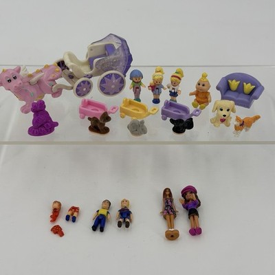 Polly Pocket Micro Mini 1'' Dolls Lot Bluebird & Mattel Miniature Doll Figure Pet