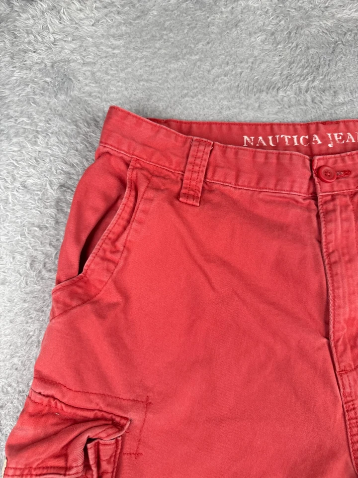 Pantalones Cortos Nautica Jeans Hombres 36 Rosa Carga 100% Algodón Sarga Senderismo Informal 36x10 Foto 4 de 4
