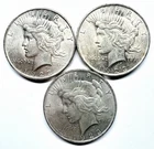 3 Count- 1923 Peace Dollar $1 Circulated Coins 90% Silver All Philadelphia Mint