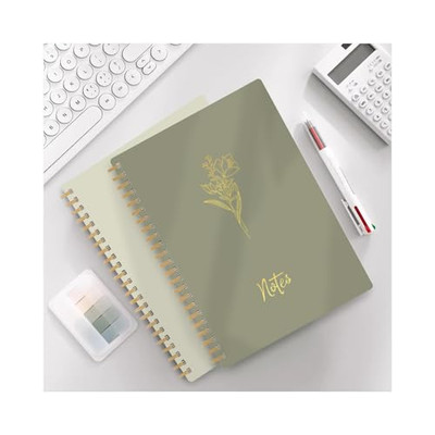 2 Pack Spiral Notebooks For Women - Aesthetic College Ruled Journals For Writing