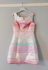 Coast Bardote Stripy Colourful Zip Up Back Occasion Party Dress Size 12 BNWT