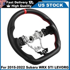 For 2015-2022 Subaru Wrx Sti S4 Steering Wheel Full Leather Flat Bottom Non-slip For 2015-2022 Subaru Wrx Sti S4 Steering Wheel Full Leather Flat Bottom Non-slip