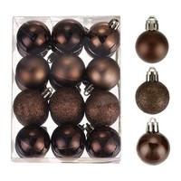 "24 StüCke Weihnachtskugel Ornamente Christbaumschmuck Braun 1.6 \"/4CM"