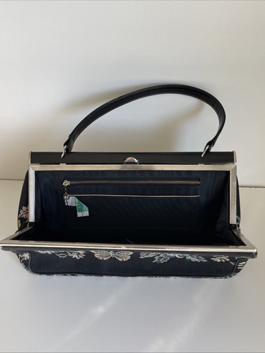 Vtg 1950s–60s La Marquise Italian Tapestry Handbag Purse Floral & Butterfly - Bild 9 von 12