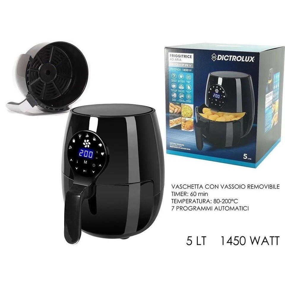 Recensione Friggitrice ad Aria 5 Litri 1450W Touch Screen Nero - 4