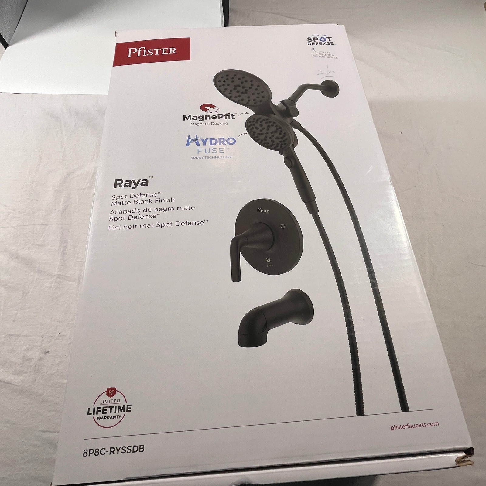 Pfister Raya Tub and Shower Combo Matte Black 8P8C-RYSSDB READ Possting