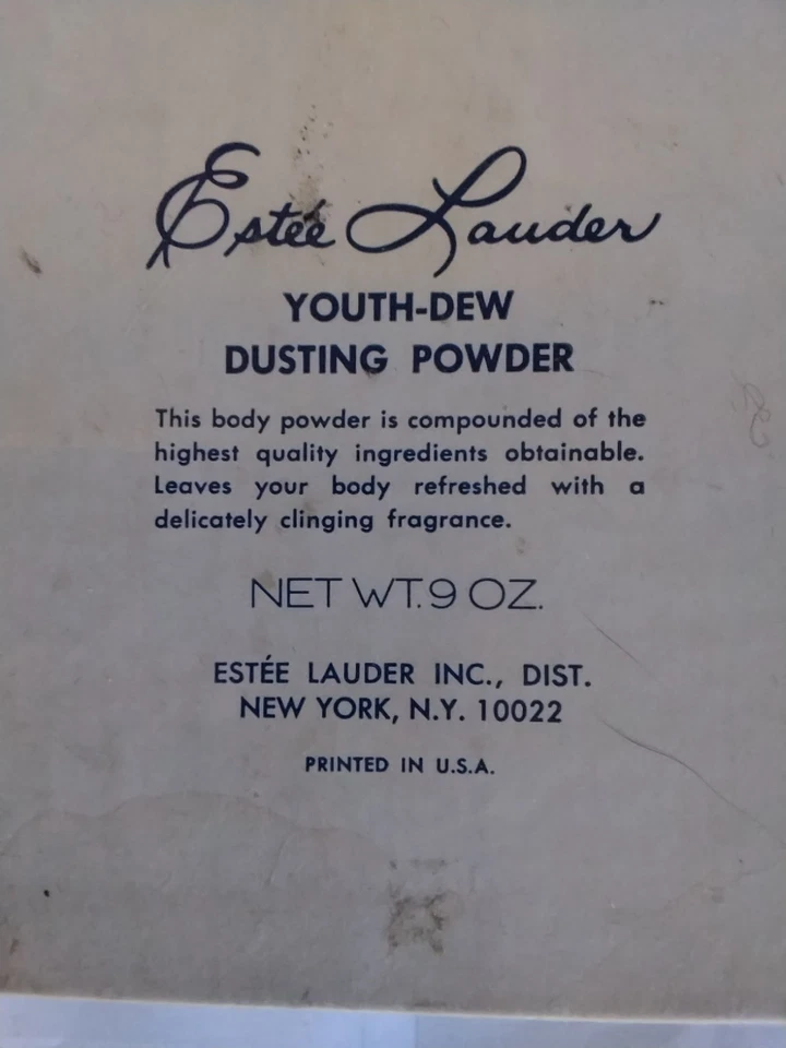 Polvo para polvo de rocío juvenil Estee Lauder caja de 9 oz con soplo de colección EMBALAJE RARO Foto 3 de 3